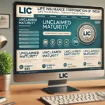 LIC Unclaimed Maturity Guide | A-realistic-image-of-a-computer-screen-displaying-the-official-LIC-Life-Insurance-Corporation-of-Indias-website