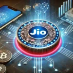 Jio Coin Kaise Kharide | futuristic digital illustration representing 'Jio Coin,' a conceptual cryptocurrency associated with Jio.