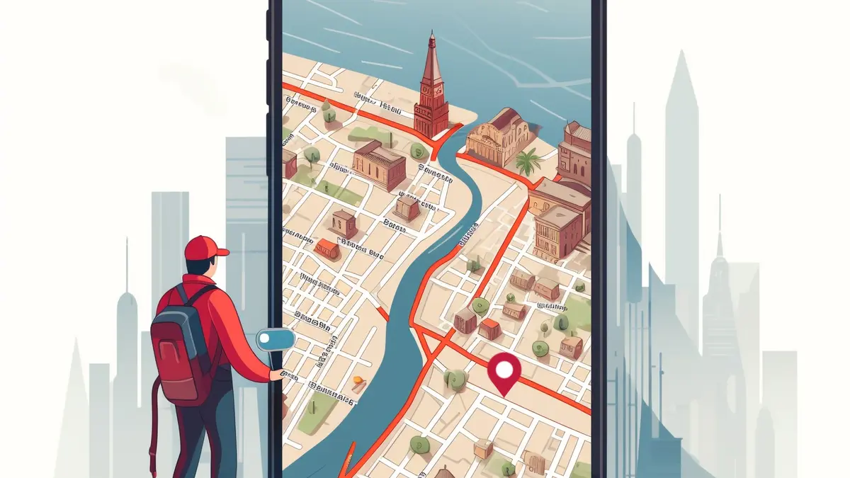 Mobile app location digital art representing navigation and tax planning