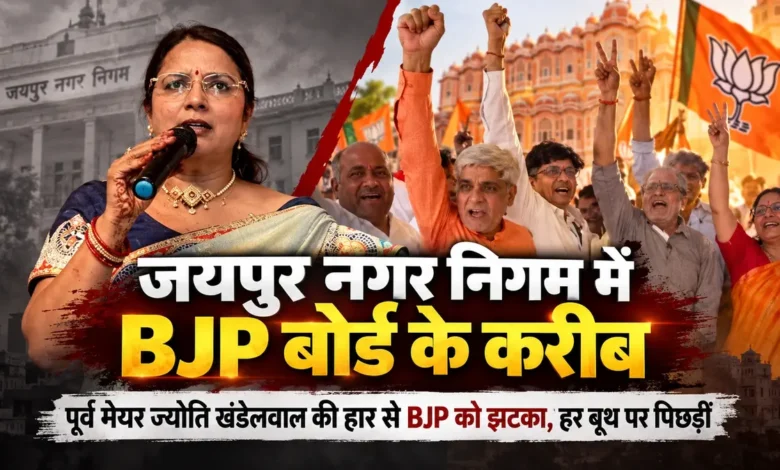 जयपुर नगर निगम में BJP बोर्ड, पूर्व मेयर ज्योति खंडेलवाल की हार से बदली मेयर पद की गणित Jaipur Nagar Nigam Result | जयपुर नगर निगम चुनाव की मतगणना और बाहर जुटे प्रत्याशियों के समर्थकों का सांकेतिक चित्र