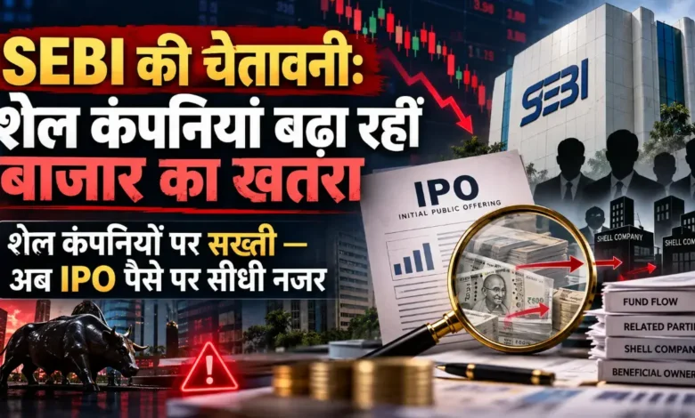 शेल कंपनियों से शेयर बाजार को खतरा: SEBI चेयरमैन ने दी चेतावनी, IPO फंड पर कसेगी निगरानी एजेंसियों की नजर Shell Companies | 50 हजार जुर्माना, डीमैट फ्रीज — SEBI का नया प्लान